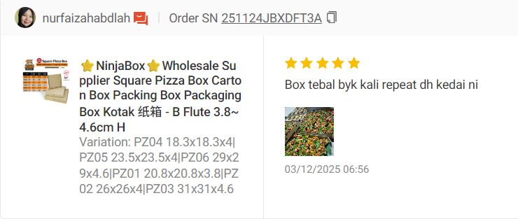 Review screenshot from haniniismail